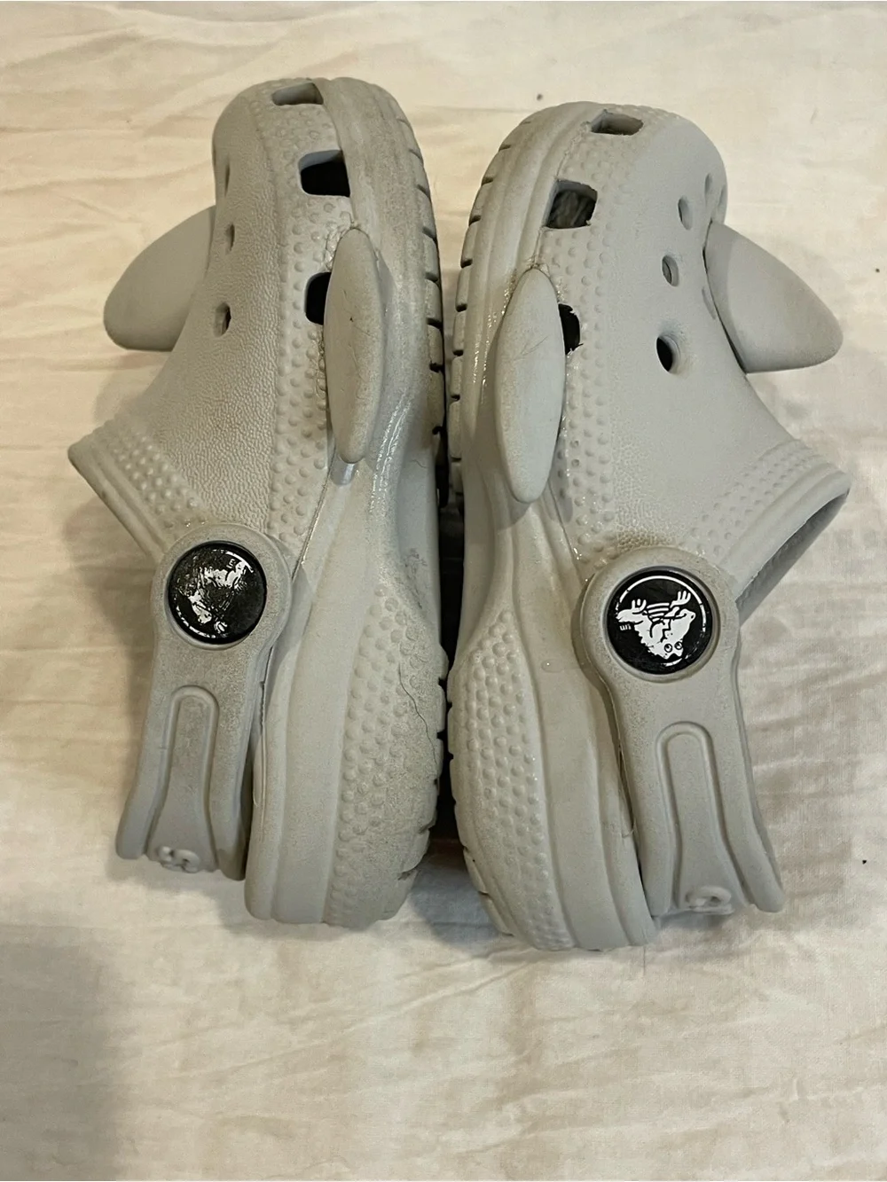 Crocs Kids Shark Clogs Gray Size C6 Toddler Lightweight Slip On Water Shoes